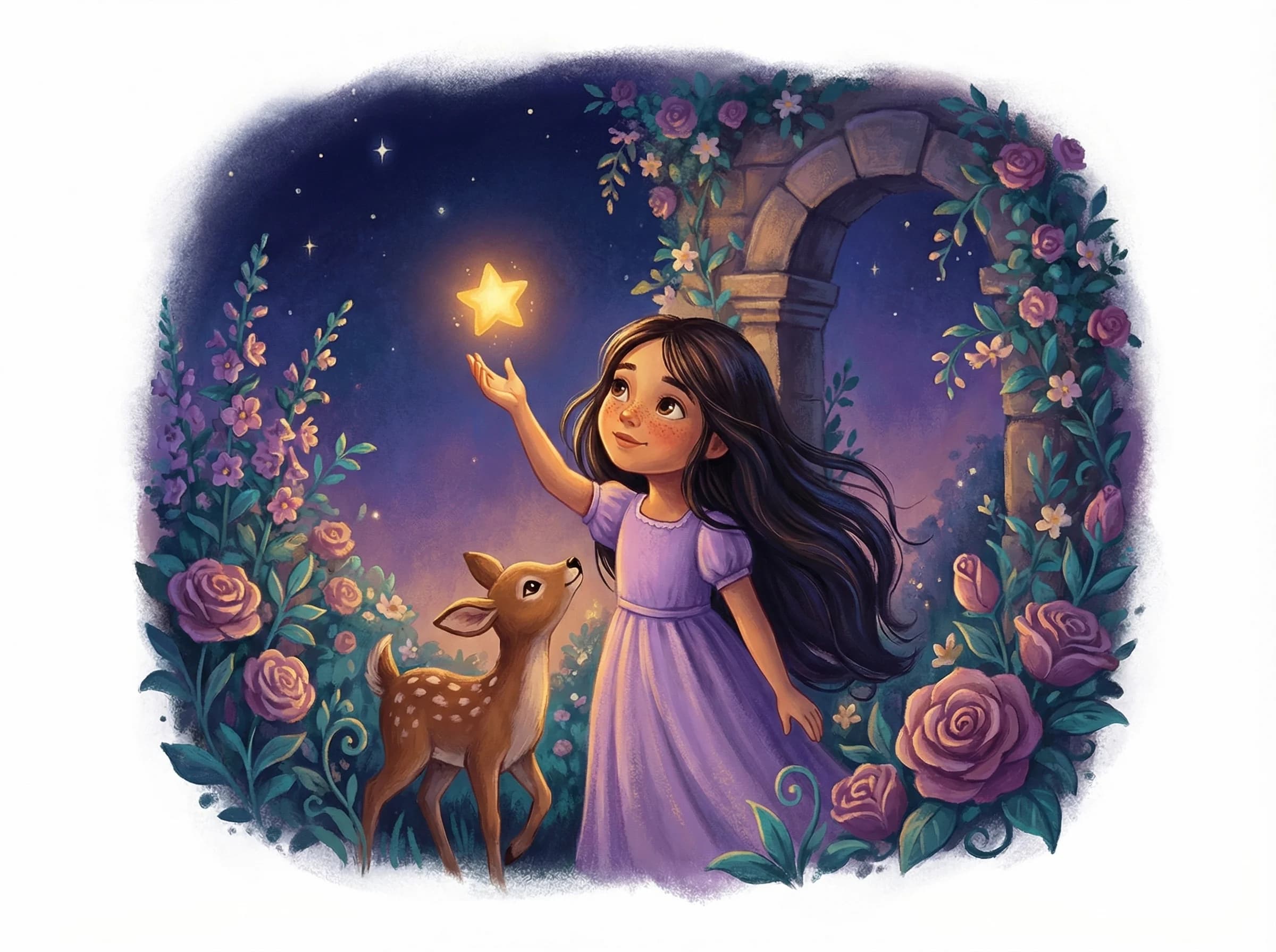 Disney-style storybook illustration sample