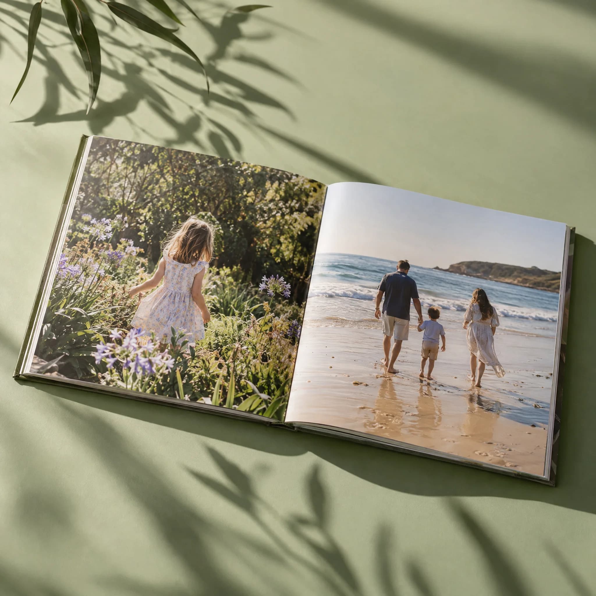 The Keepsake photo album open on a page