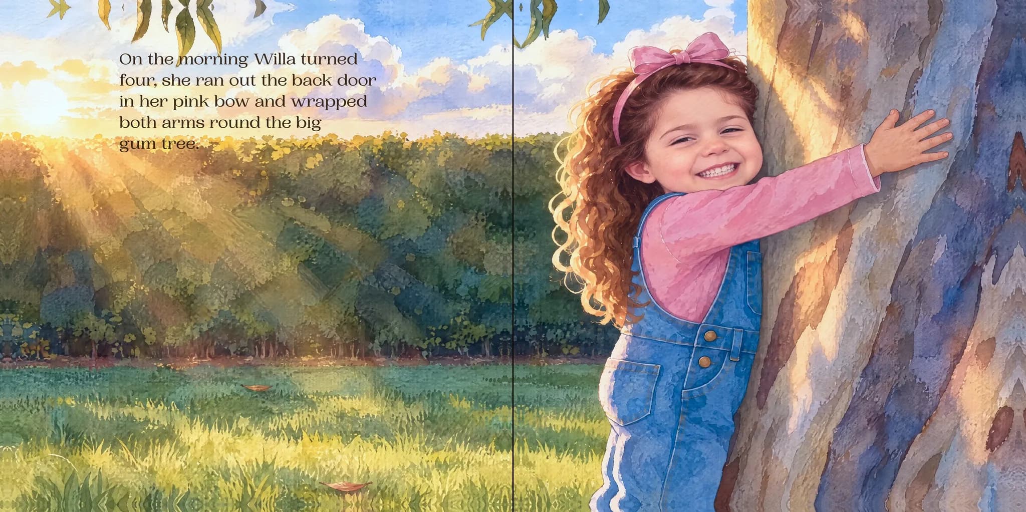 Willa's book, Good Morning, Big Gum: the first spread