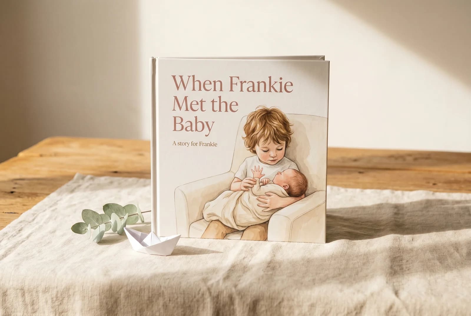 A personalised storybook example for a new sibling