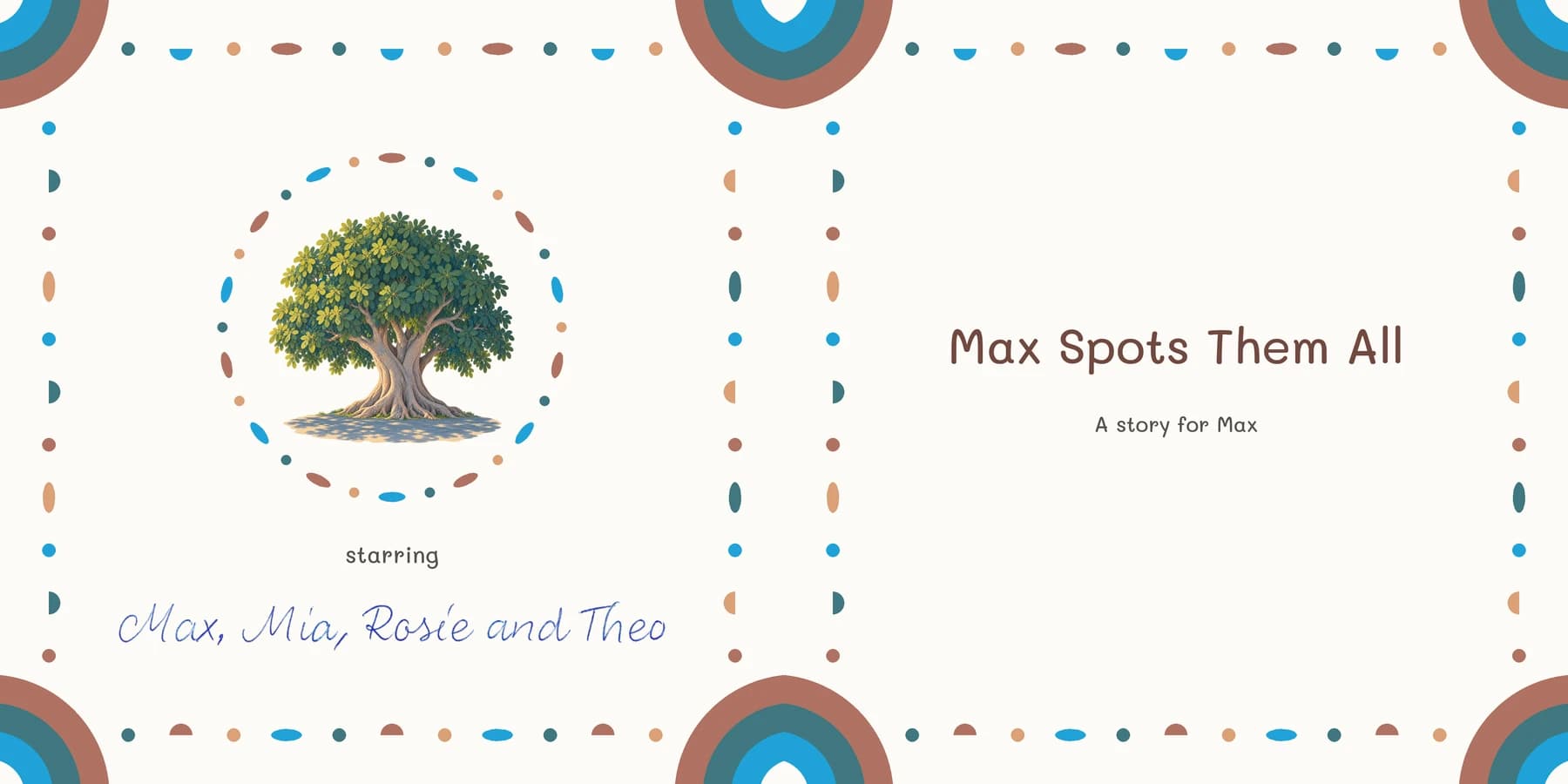 Max Spots Them All: the title and dedication